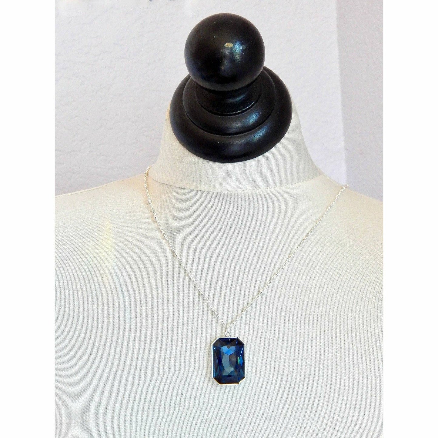 Large Navy Blue Crystal Pendant LoveYourBling