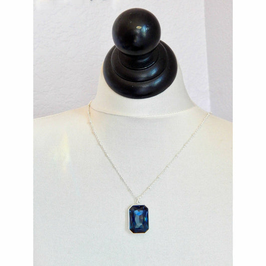 Large Navy Blue Crystal Pendant LoveYourBling