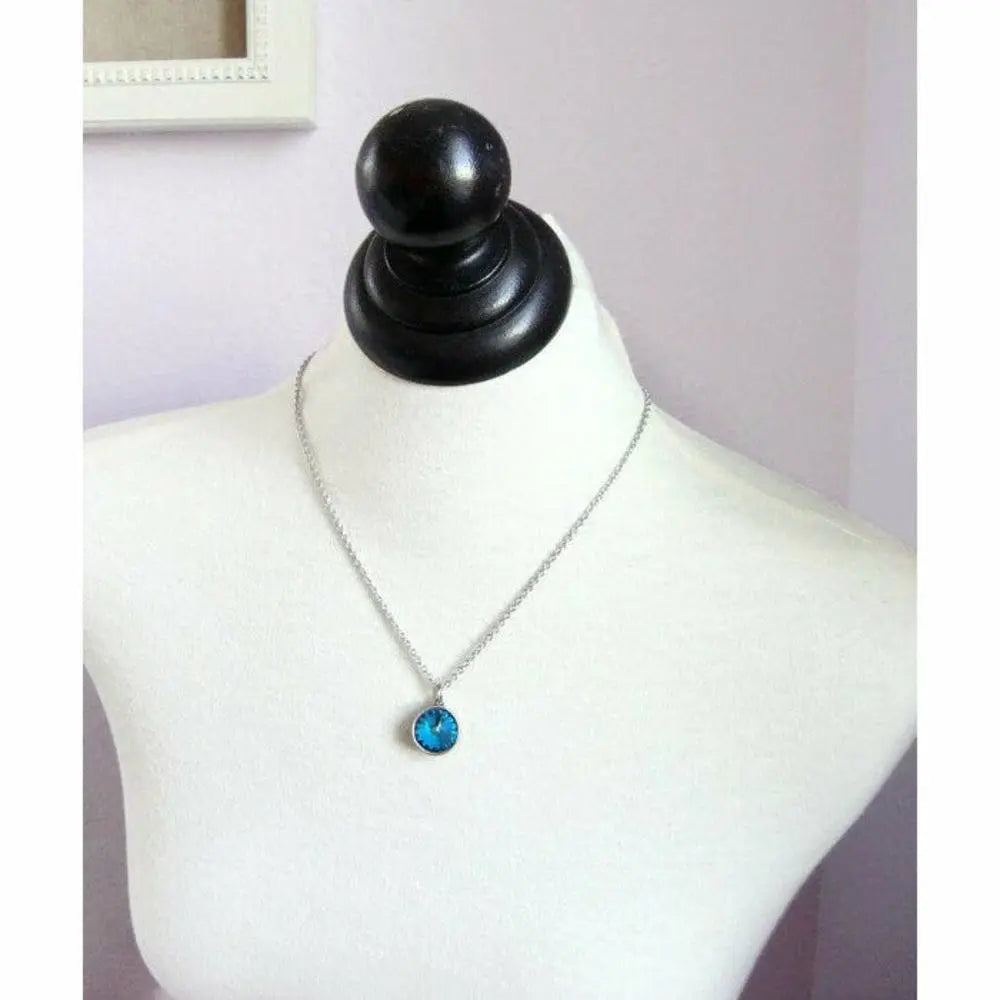 Bermuda blue crystal necklace LoveYourBling