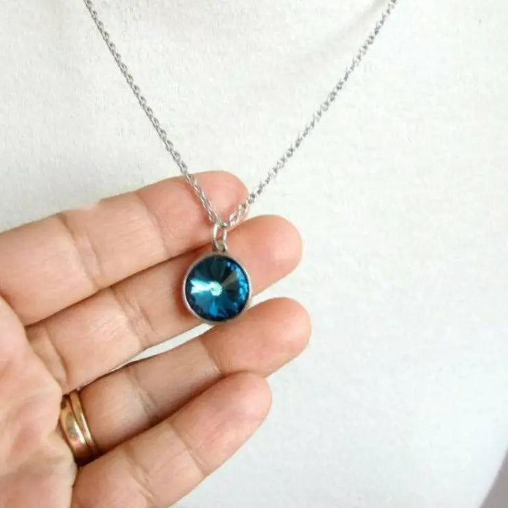 Bermuda blue crystal necklace LoveYourBling