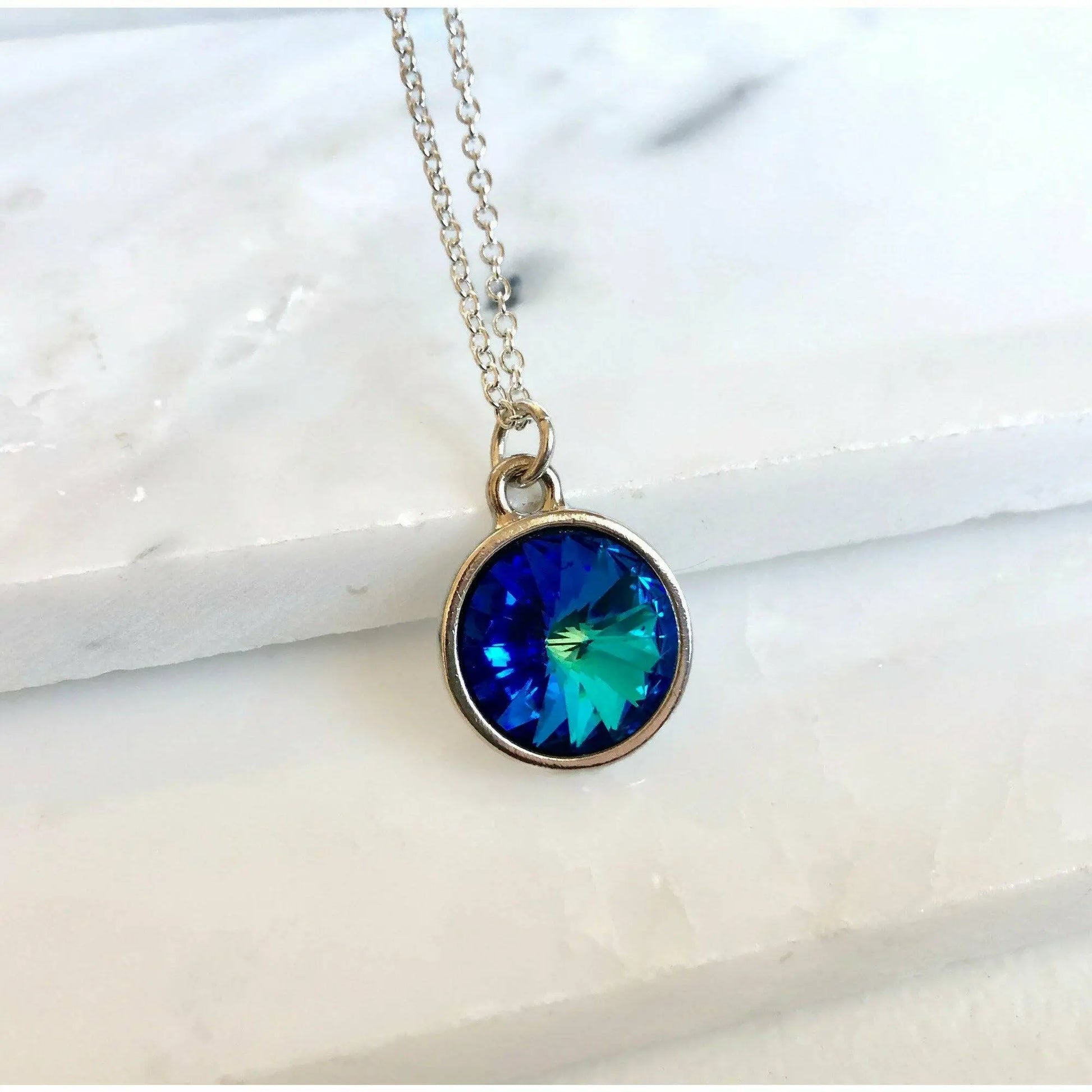 Bermuda blue crystal necklace LoveYourBling
