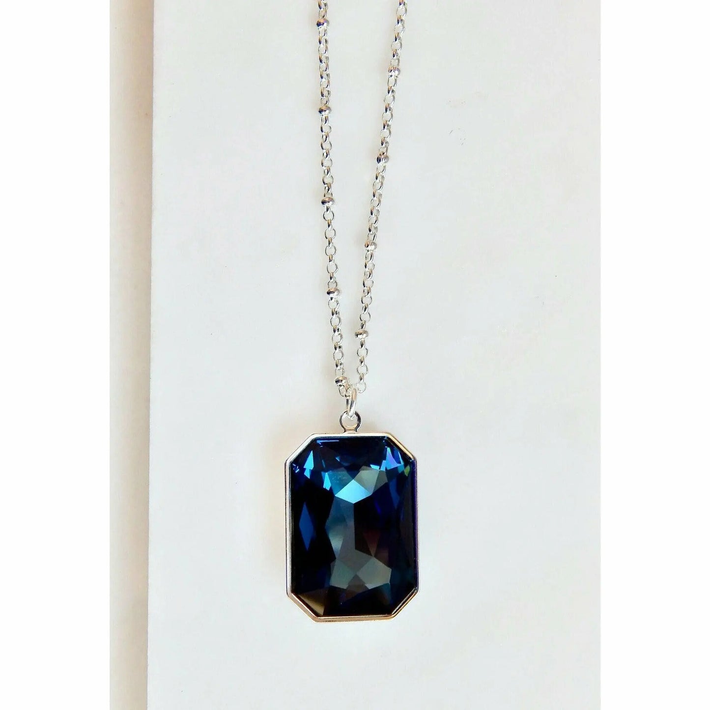 Large Navy Blue Crystal Pendant LoveYourBling