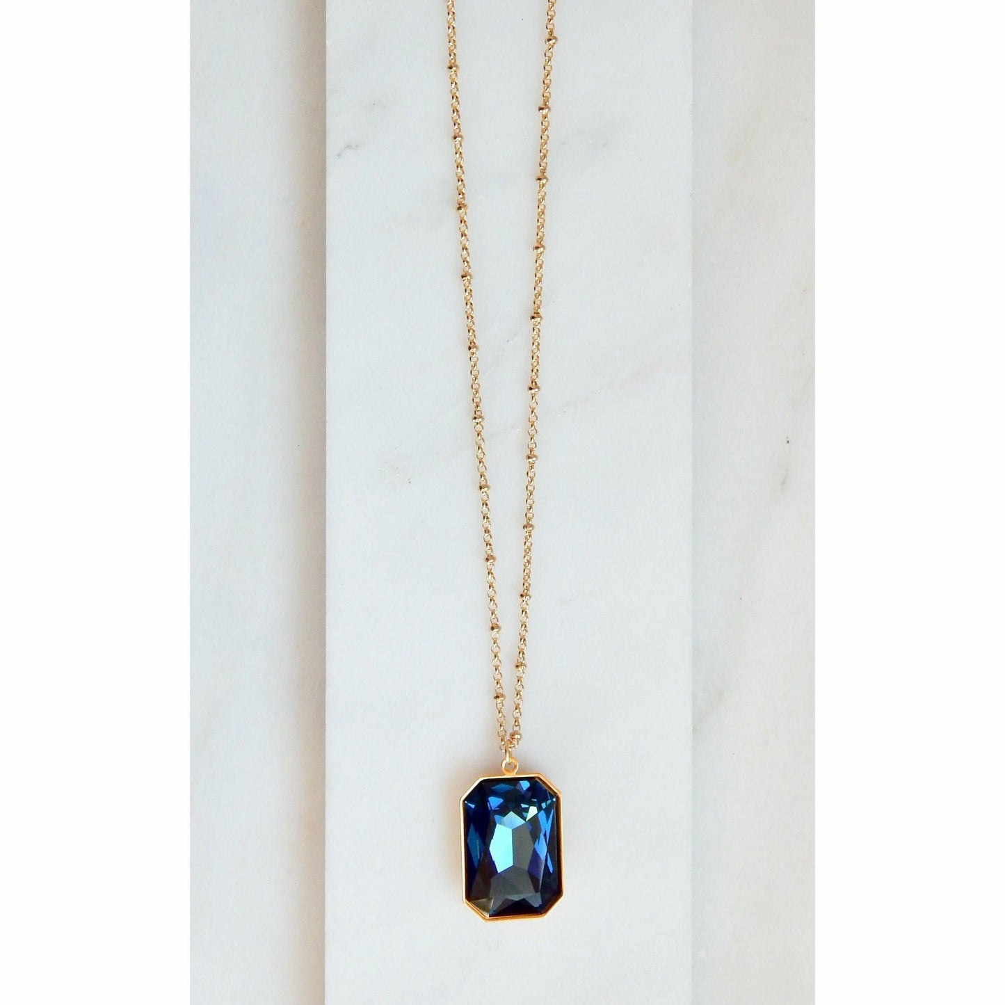 Large Navy Blue Crystal Pendant LoveYourBling