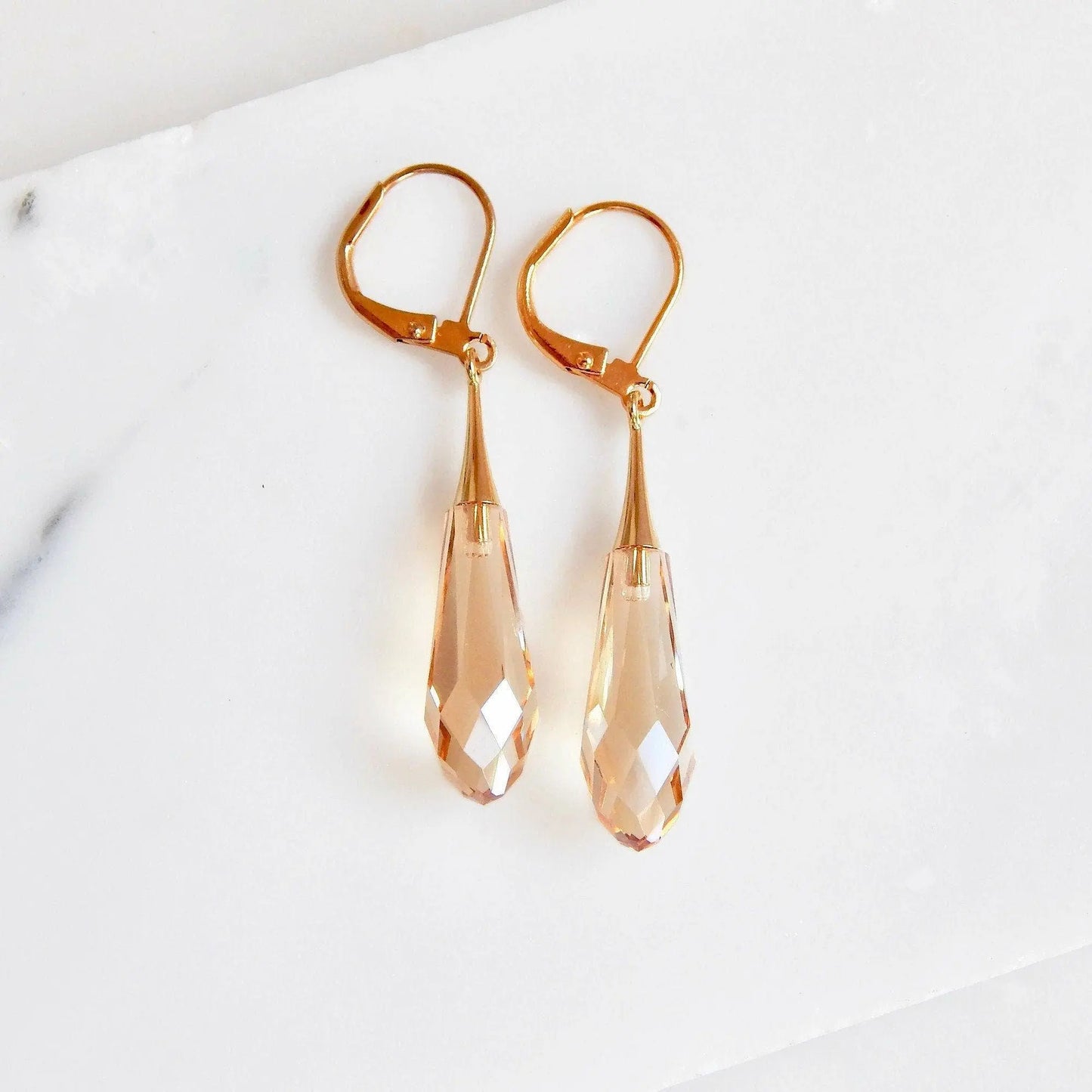 Golden teardrop capped crystal LoveYourBling