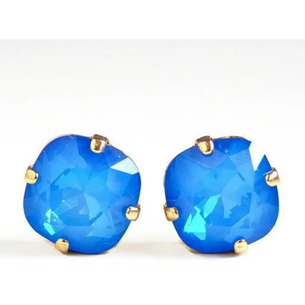 Blue Opal square post earring LoveYourBling