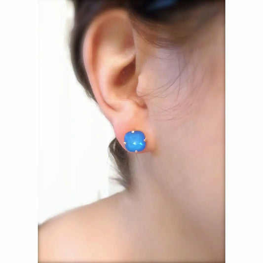 Blue Opal square post earring LoveYourBling