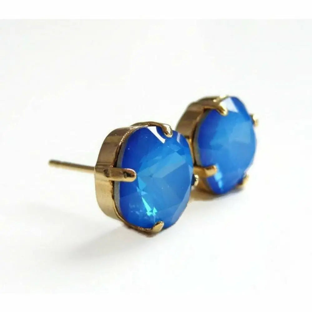 Blue Opal square post earring LoveYourBling