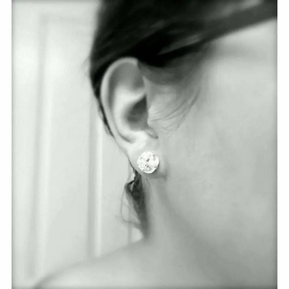 Amethyst crystal cushion cut stud earrings LoveYourBling