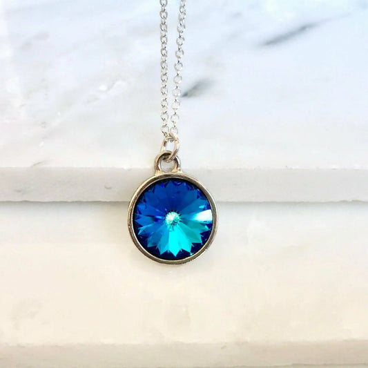 Bermuda blue crystal necklace LoveYourBling