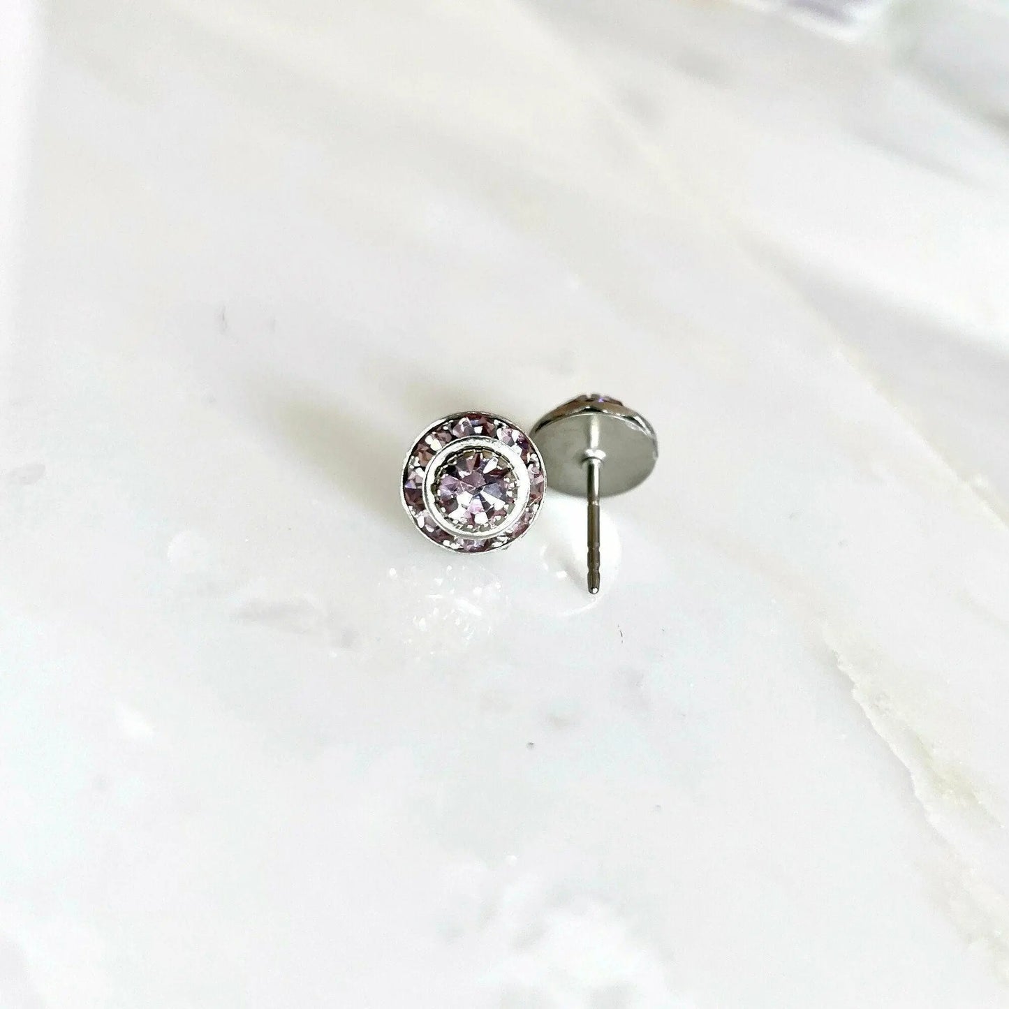 Lavender crystal stud earrings LoveYourBling