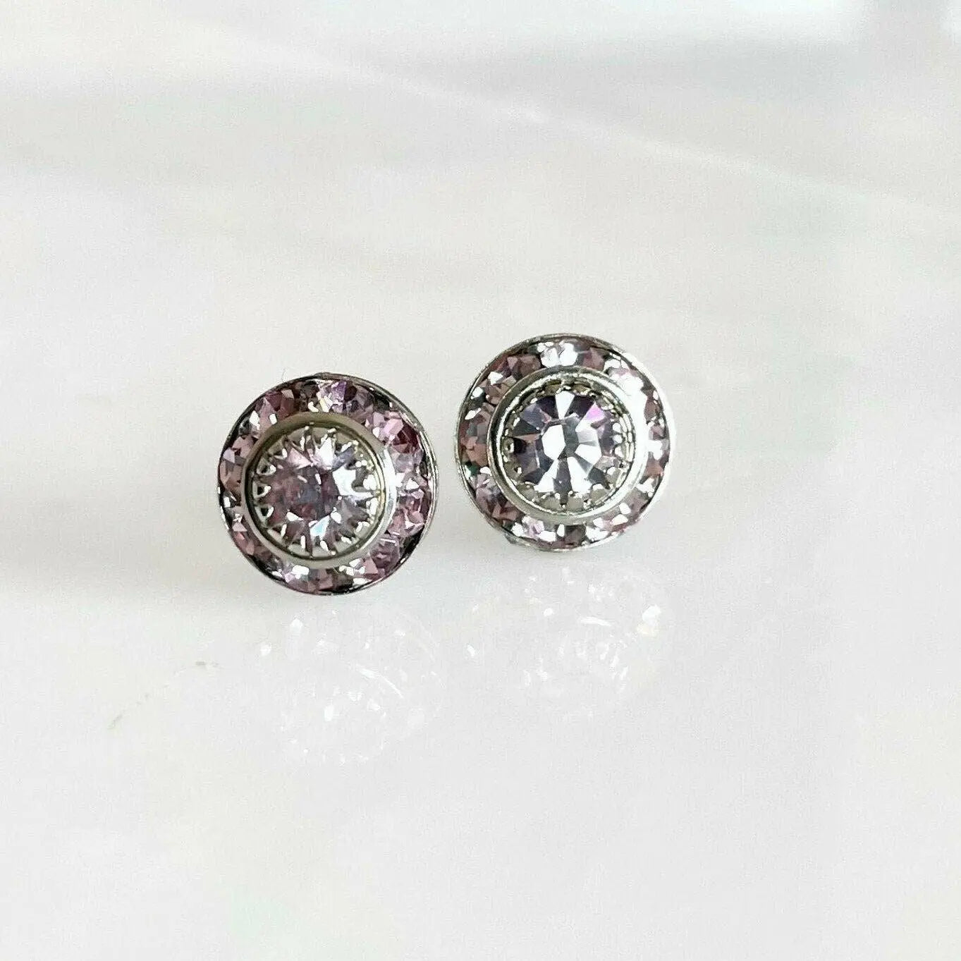 Lavender crystal stud earrings LoveYourBling