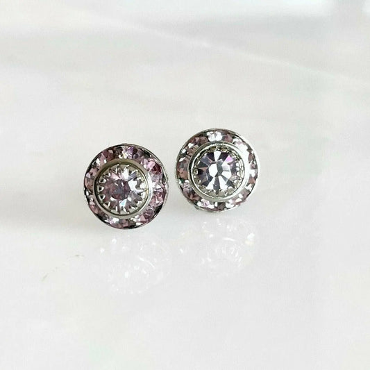 Lavender crystal stud earrings LoveYourBling