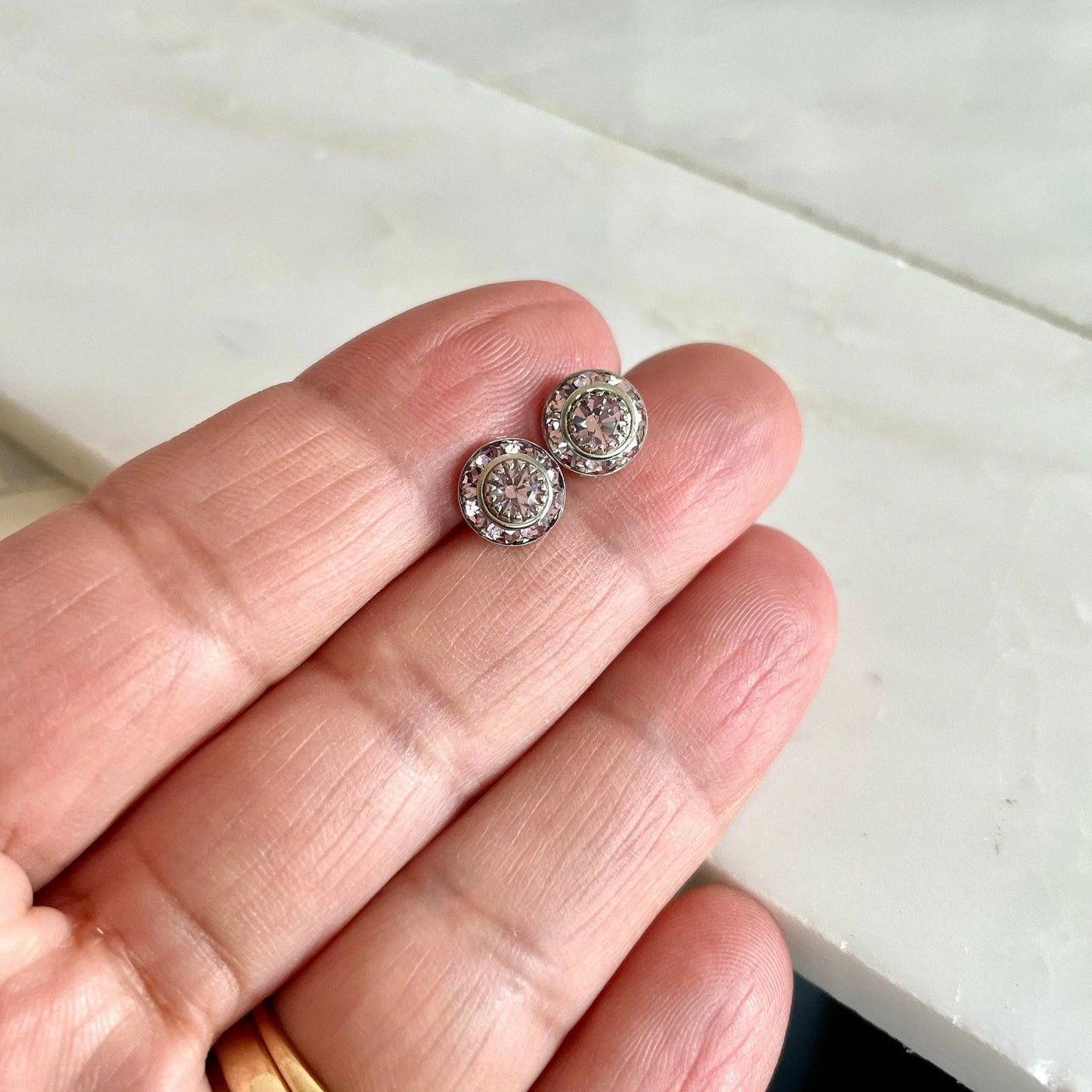 Lavender crystal stud earrings LoveYourBling