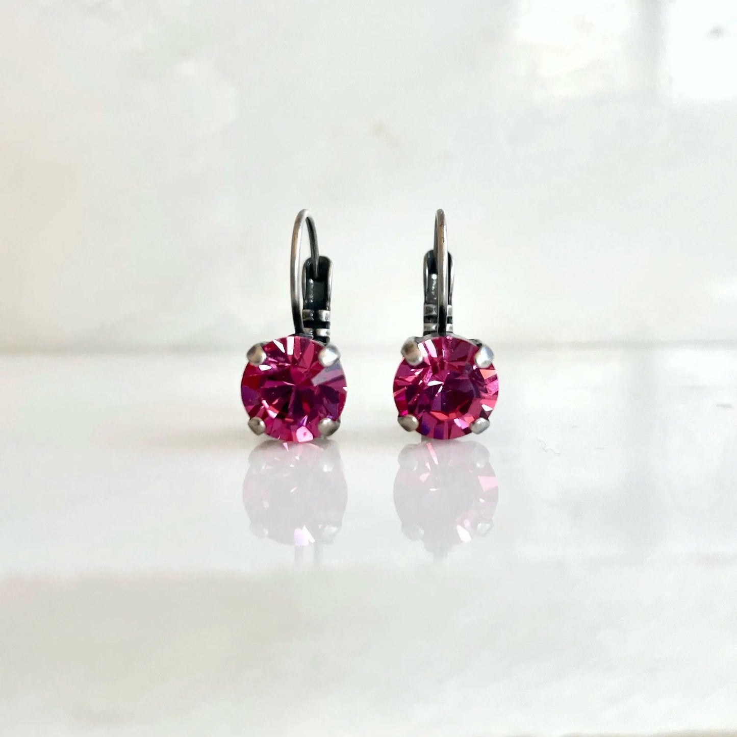 Pink crystal  dangle earrings LoveYourBling
