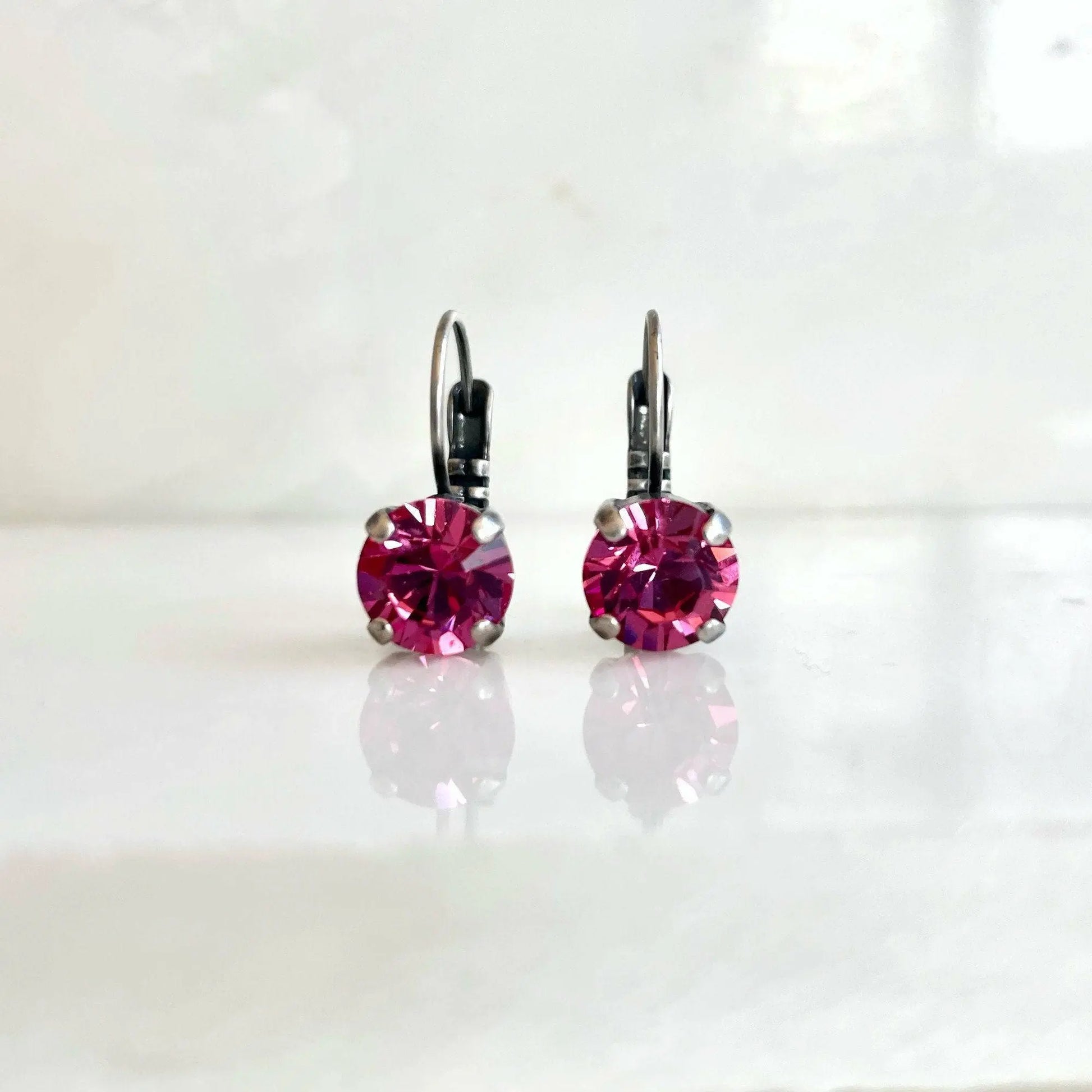 Pink crystal  dangle earrings LoveYourBling