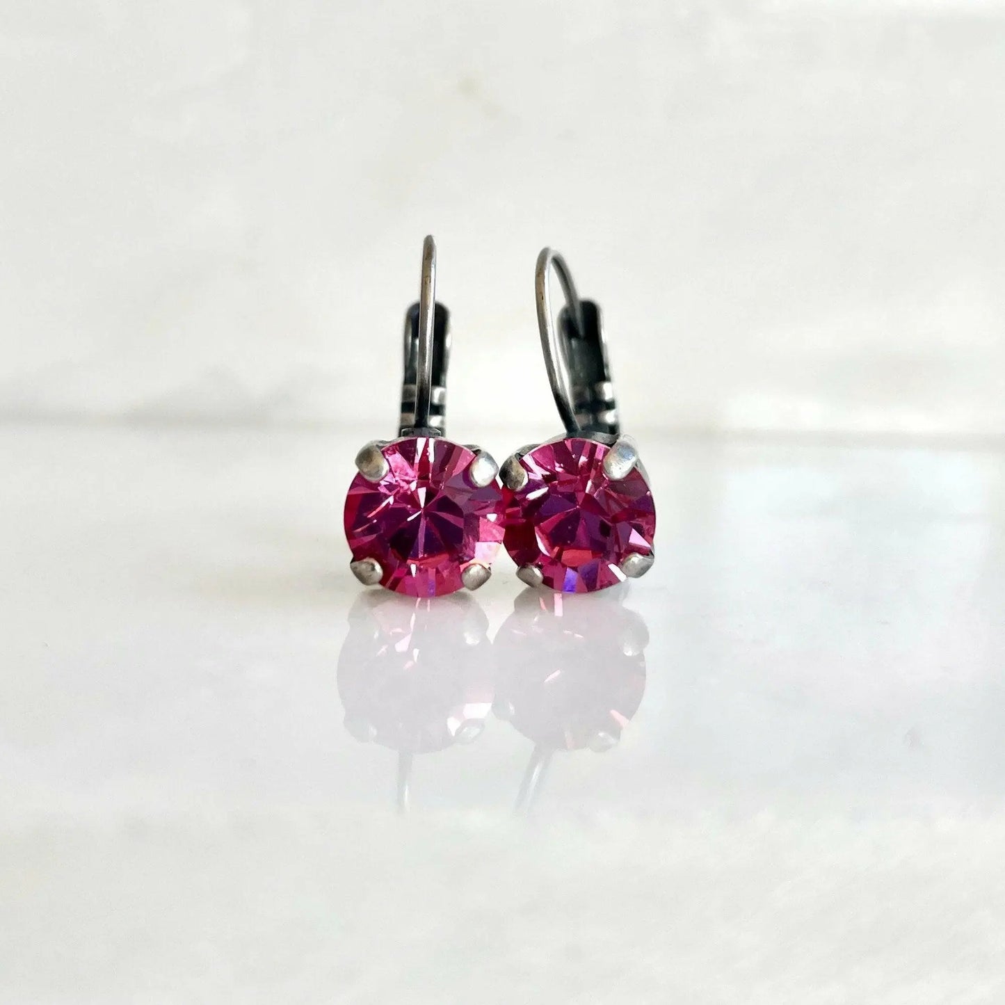 Pink crystal  dangle earrings LoveYourBling