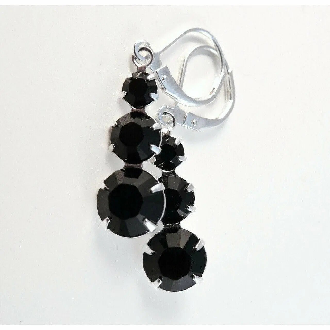 Black Crystal Triple Earrings LoveYourBling