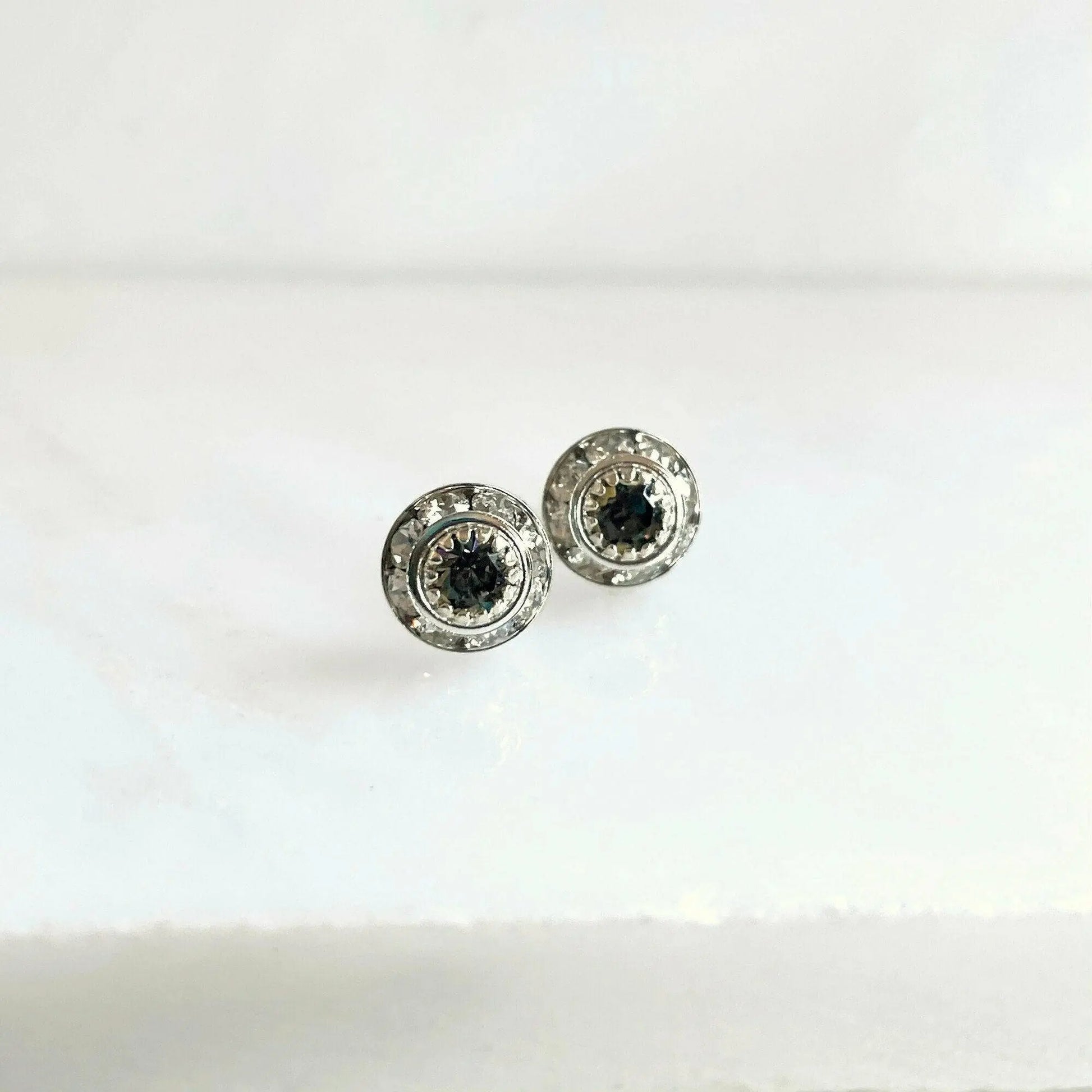 Black diamond post earrings LoveYourBling