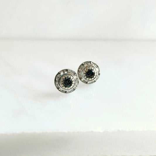 Black diamond post earrings LoveYourBling