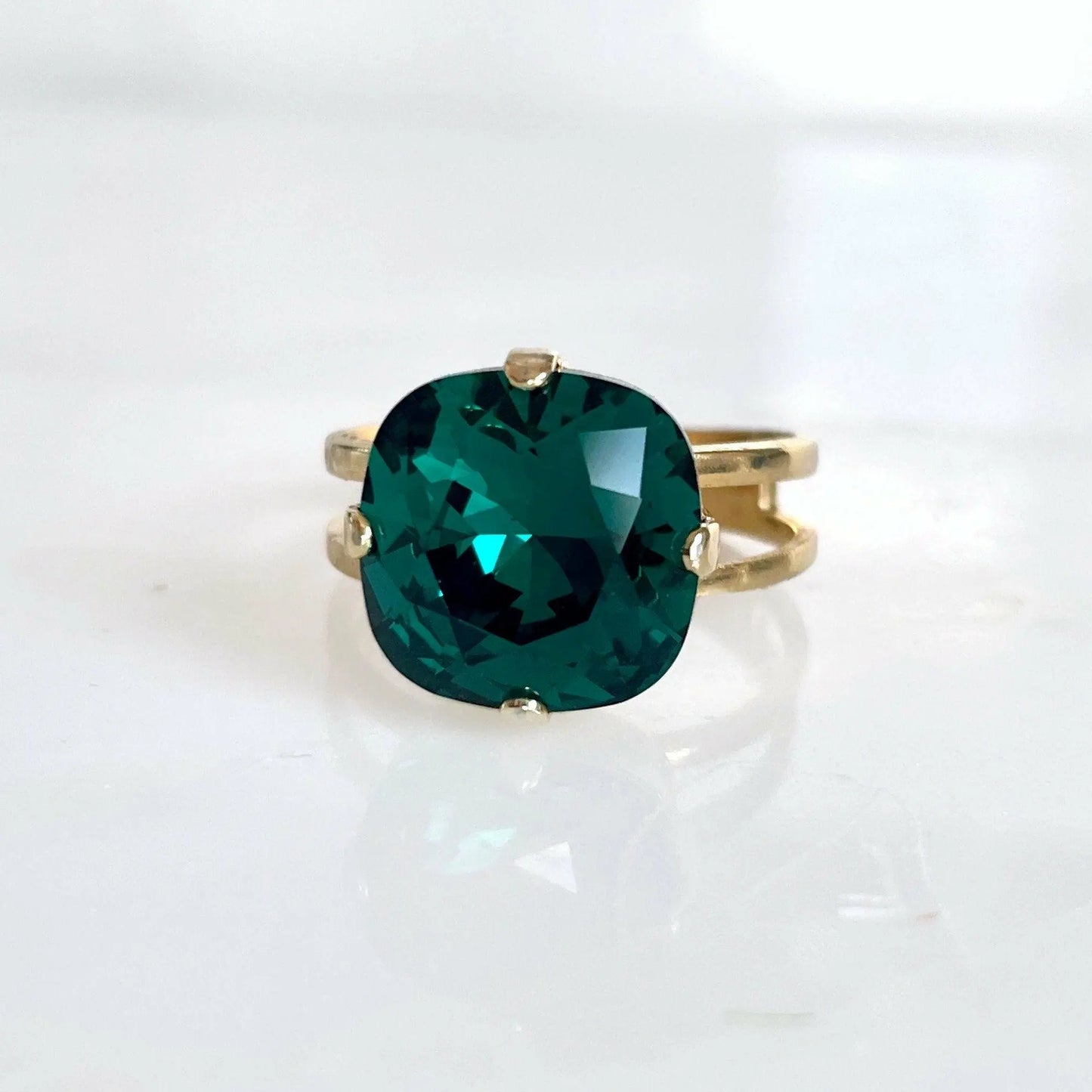 Emerald green crystal ring LoveYourBling