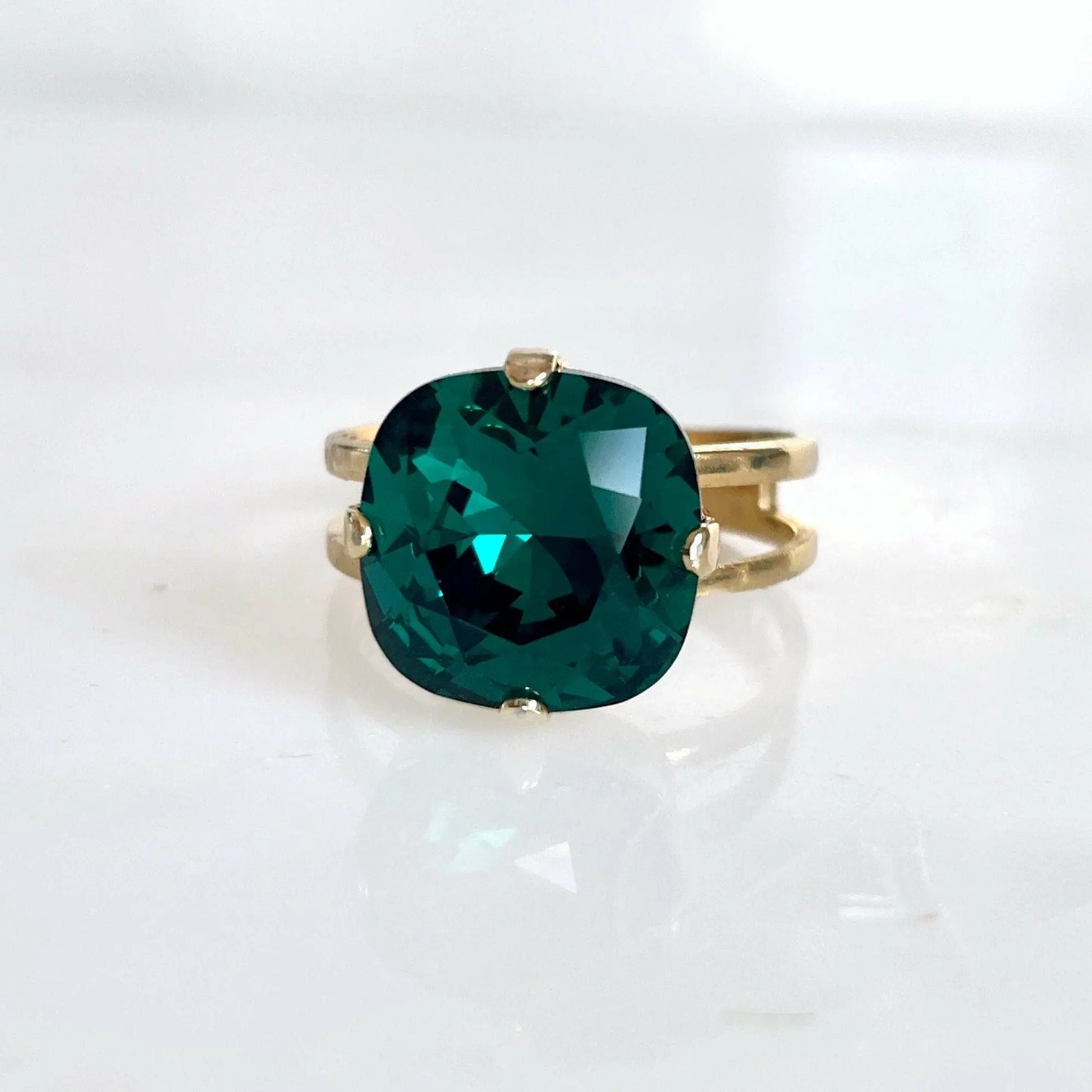 Emerald green crystal ring LoveYourBling