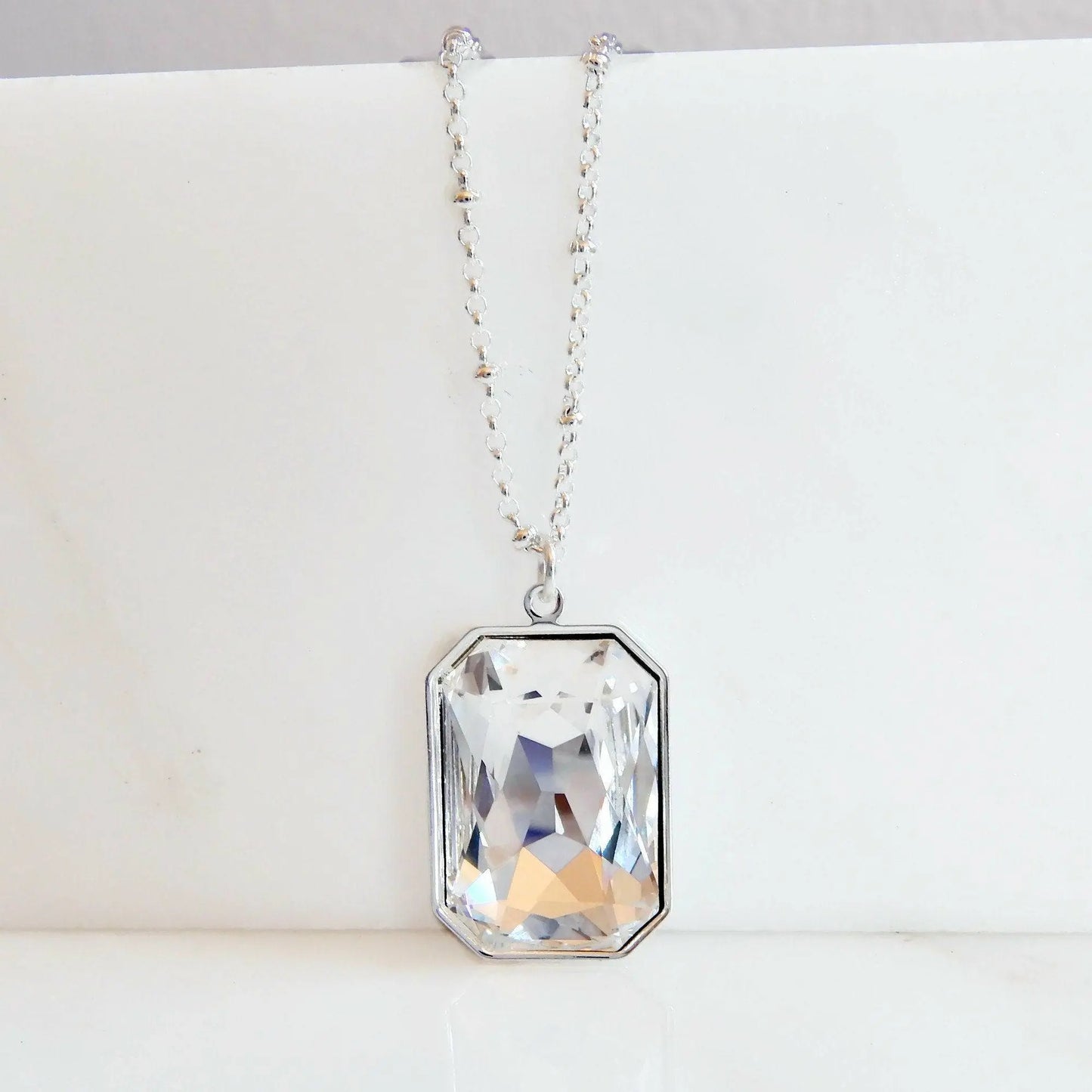 Large clear crystal pendant LoveYourBling