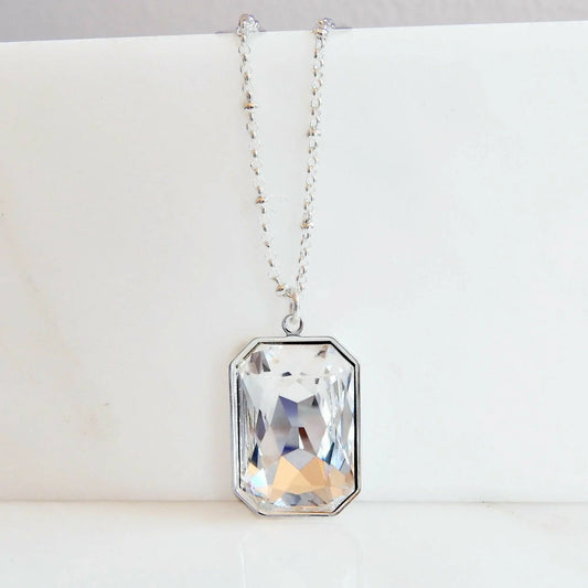 Large clear crystal pendant LoveYourBling