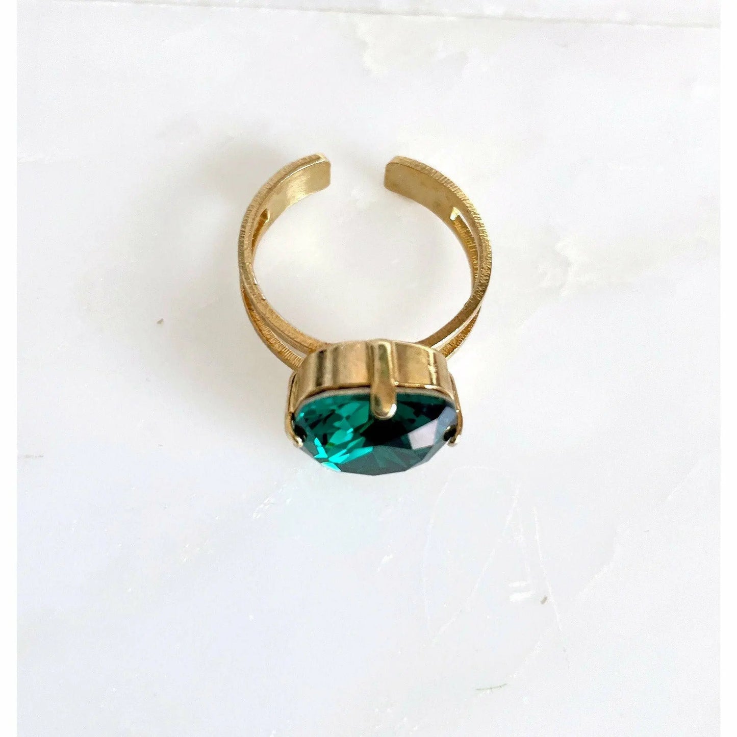 Emerald green crystal ring LoveYourBling