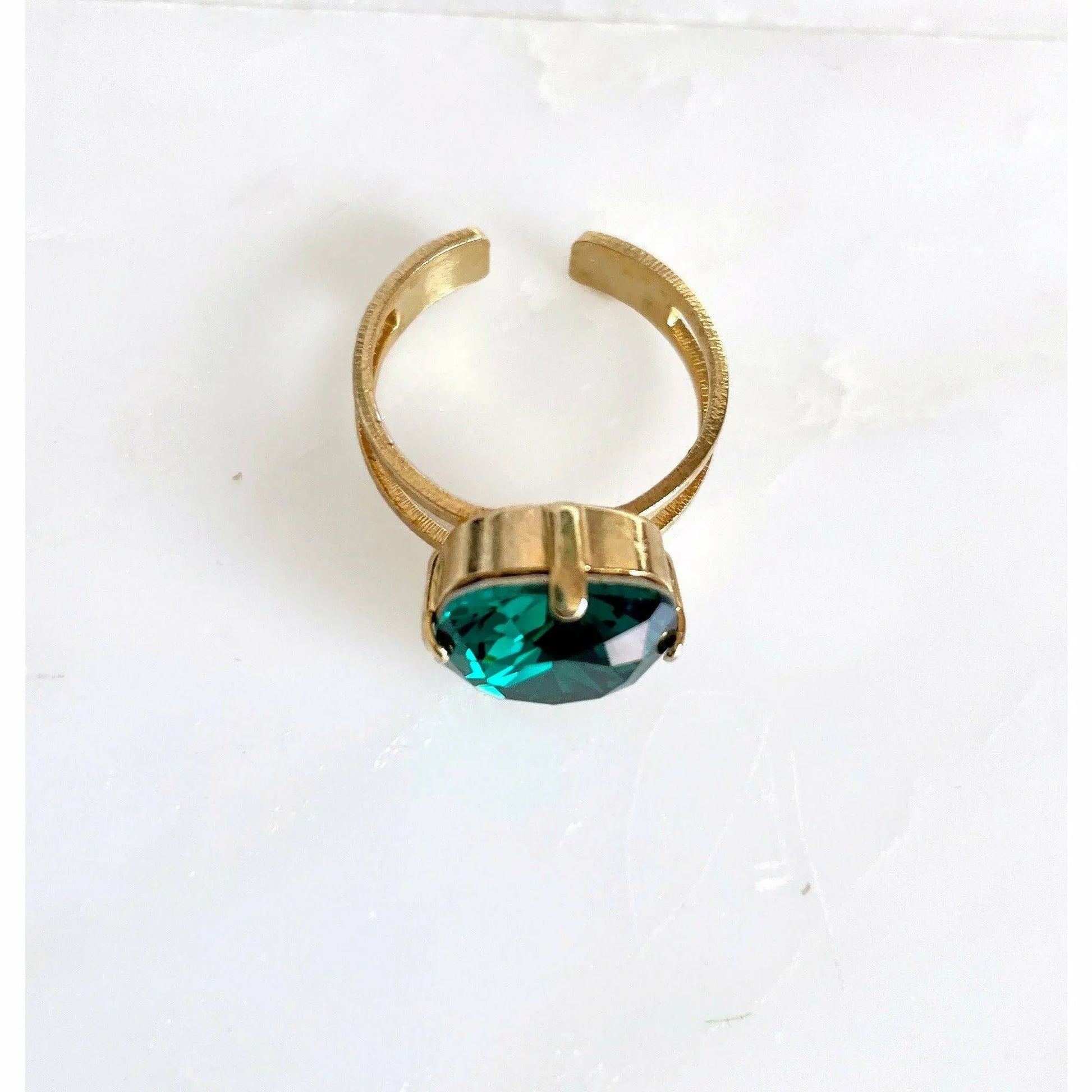 Emerald green crystal ring LoveYourBling