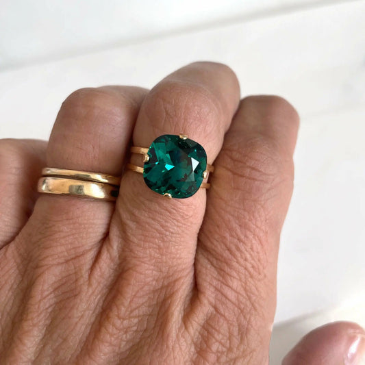 Emerald green crystal ring LoveYourBling