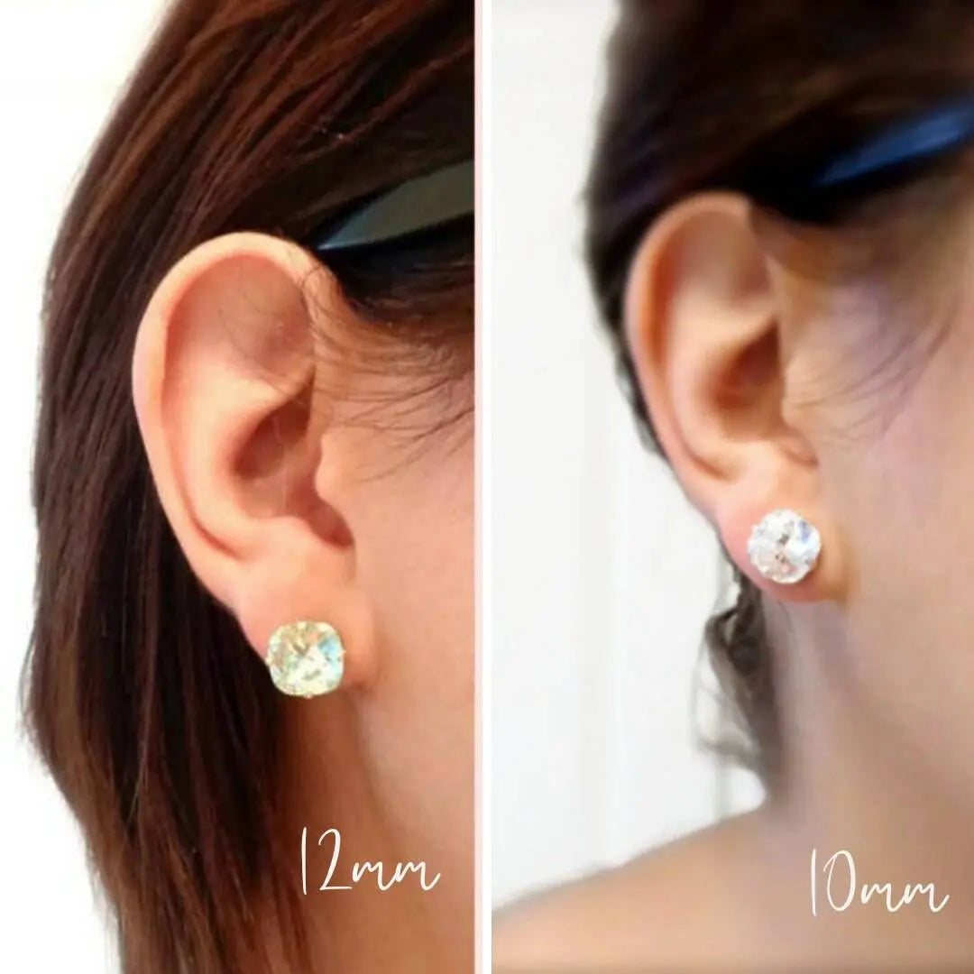Mint green square crystal earrings LoveYourBling