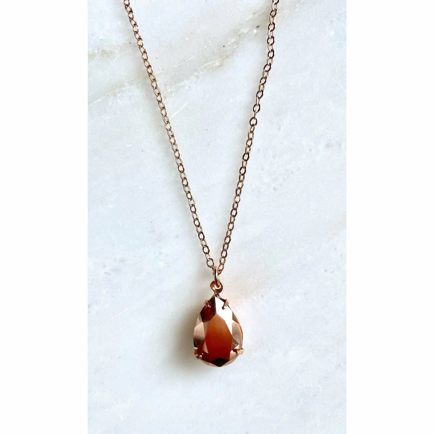 Rose gold mirror crystal necklace LoveYourBling