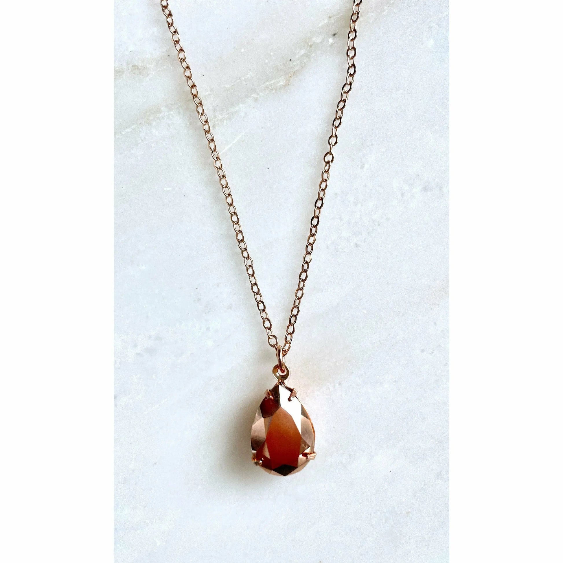 Rose gold mirror crystal necklace LoveYourBling