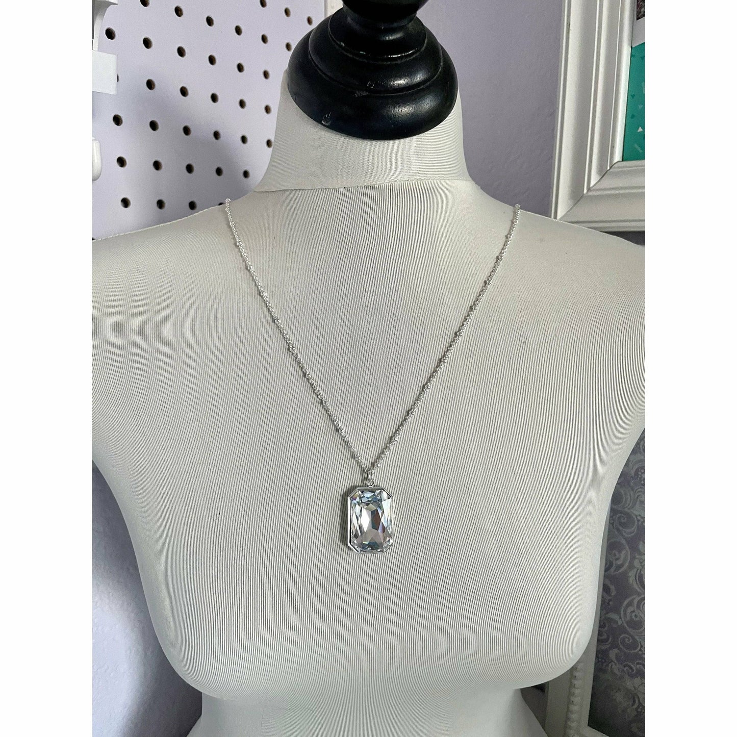 Large clear crystal pendant LoveYourBling