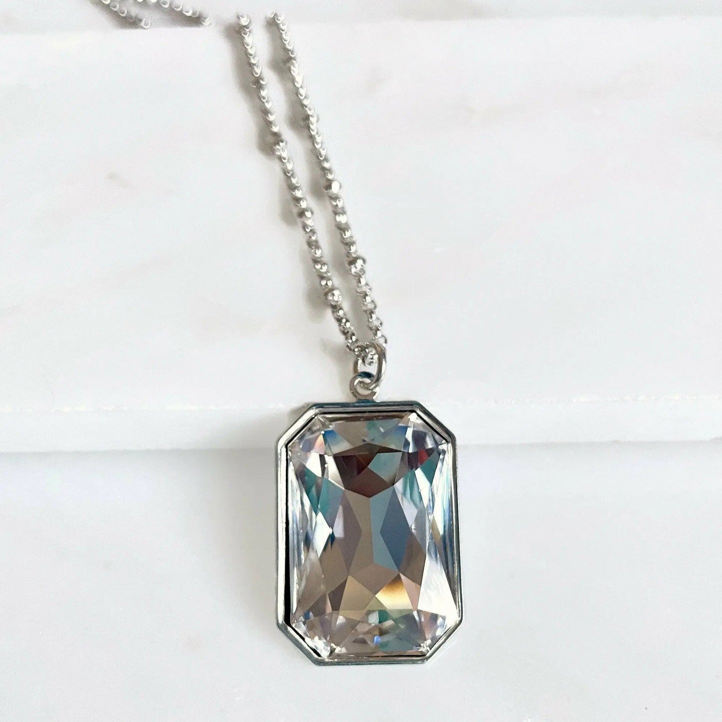 Large clear crystal pendant LoveYourBling