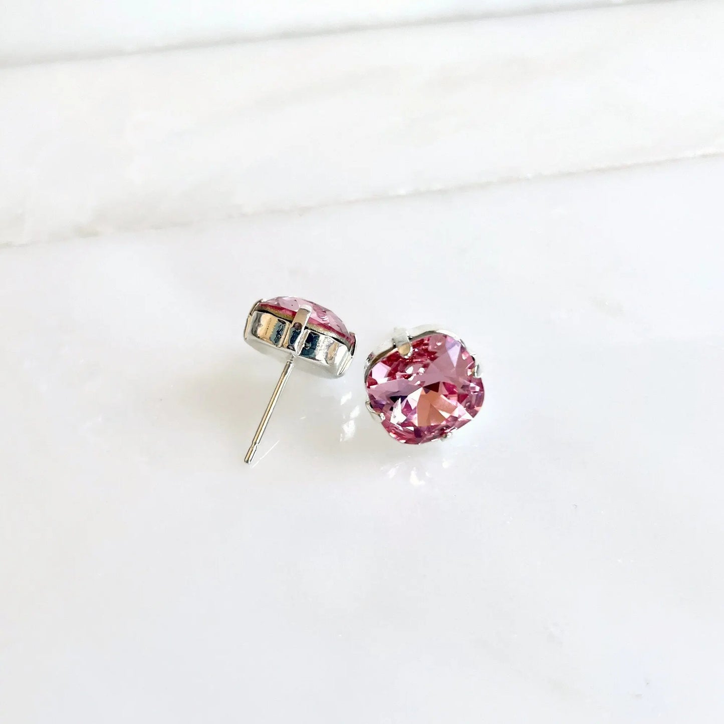 Pink crystal post earrings LoveYourBling