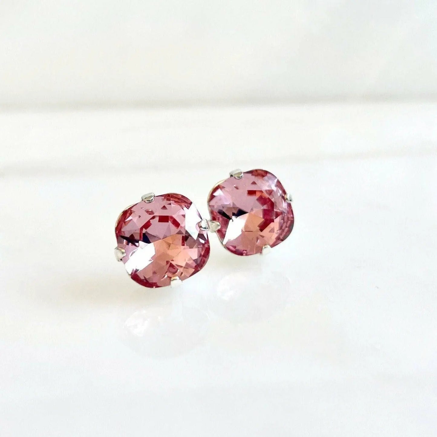 Pink crystal post earrings LoveYourBling