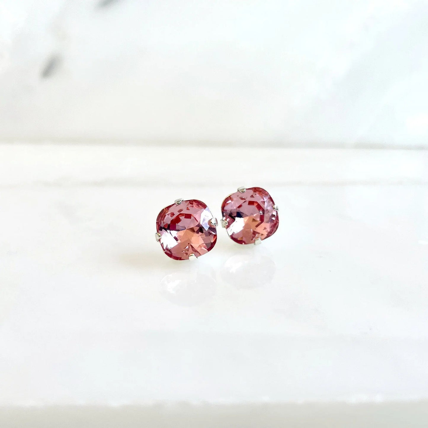 Pink crystal post earrings LoveYourBling