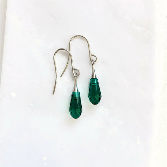 Emerald green capped teardrop LoveYourBling