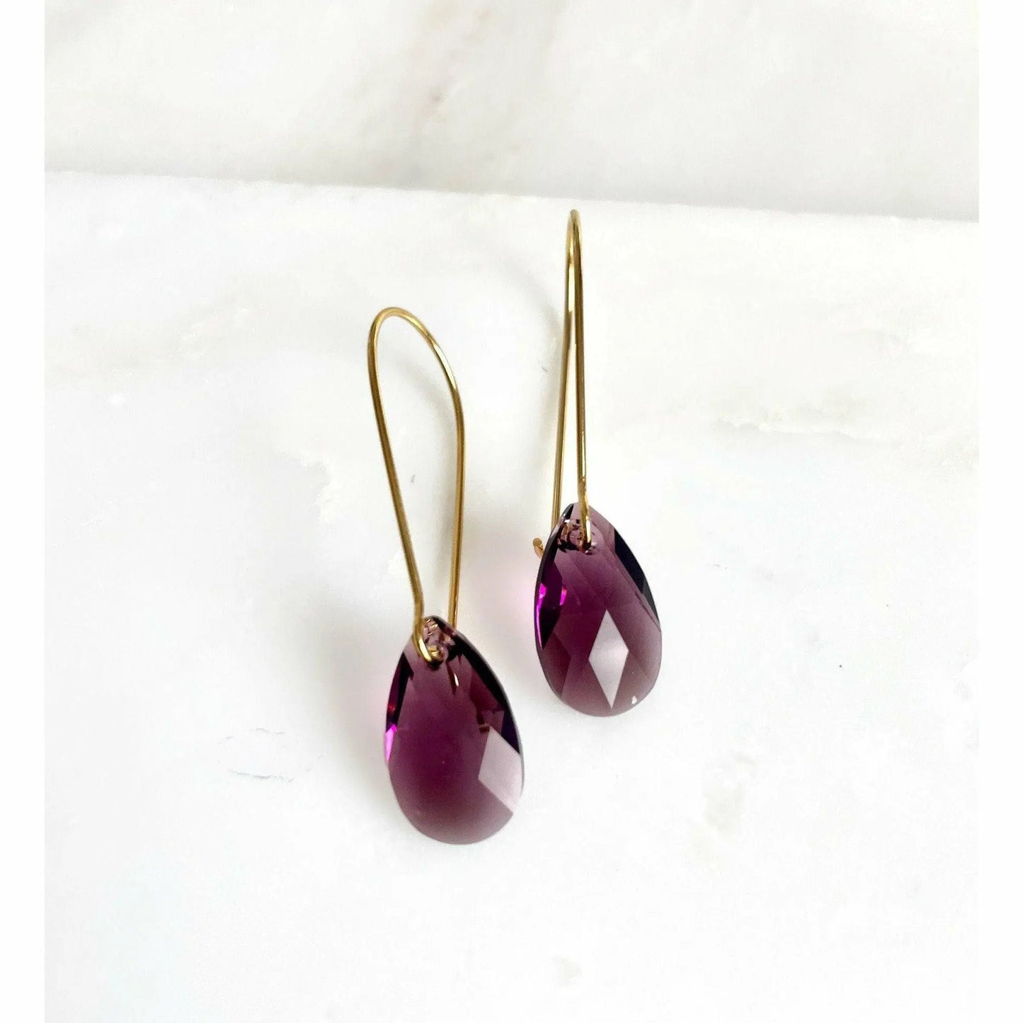 Long amethyst earrings LoveYourBling