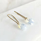 Long white opal crystal earrings