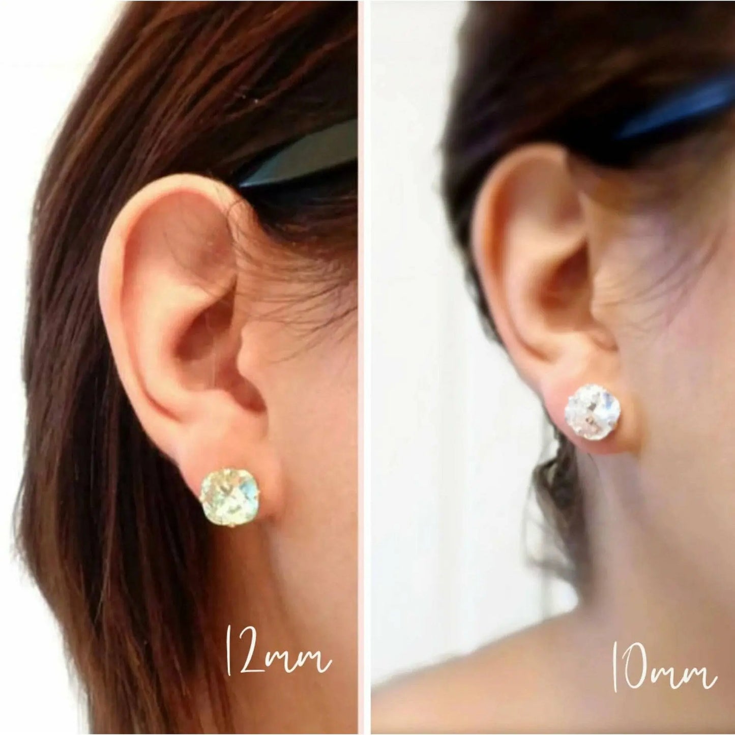 Mint green opaque crystal post earring LoveYourBling