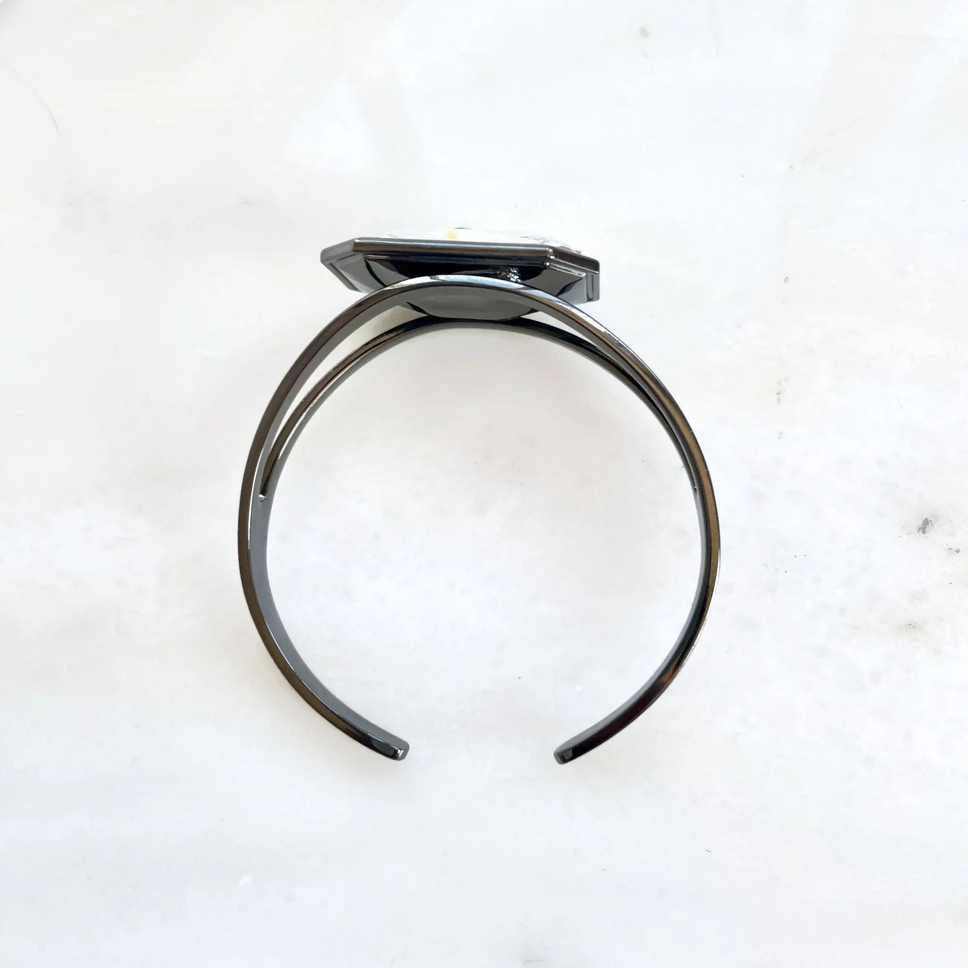 Gunmetal large crystal cuff bracelet LoveYourBling