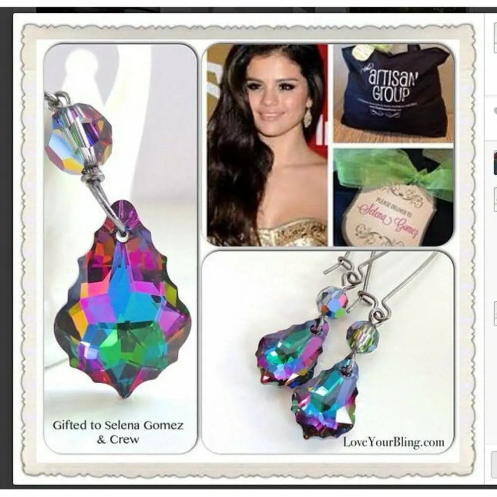 Electric Crystal Baroque Necklace on Gun Metal LoveYourBling