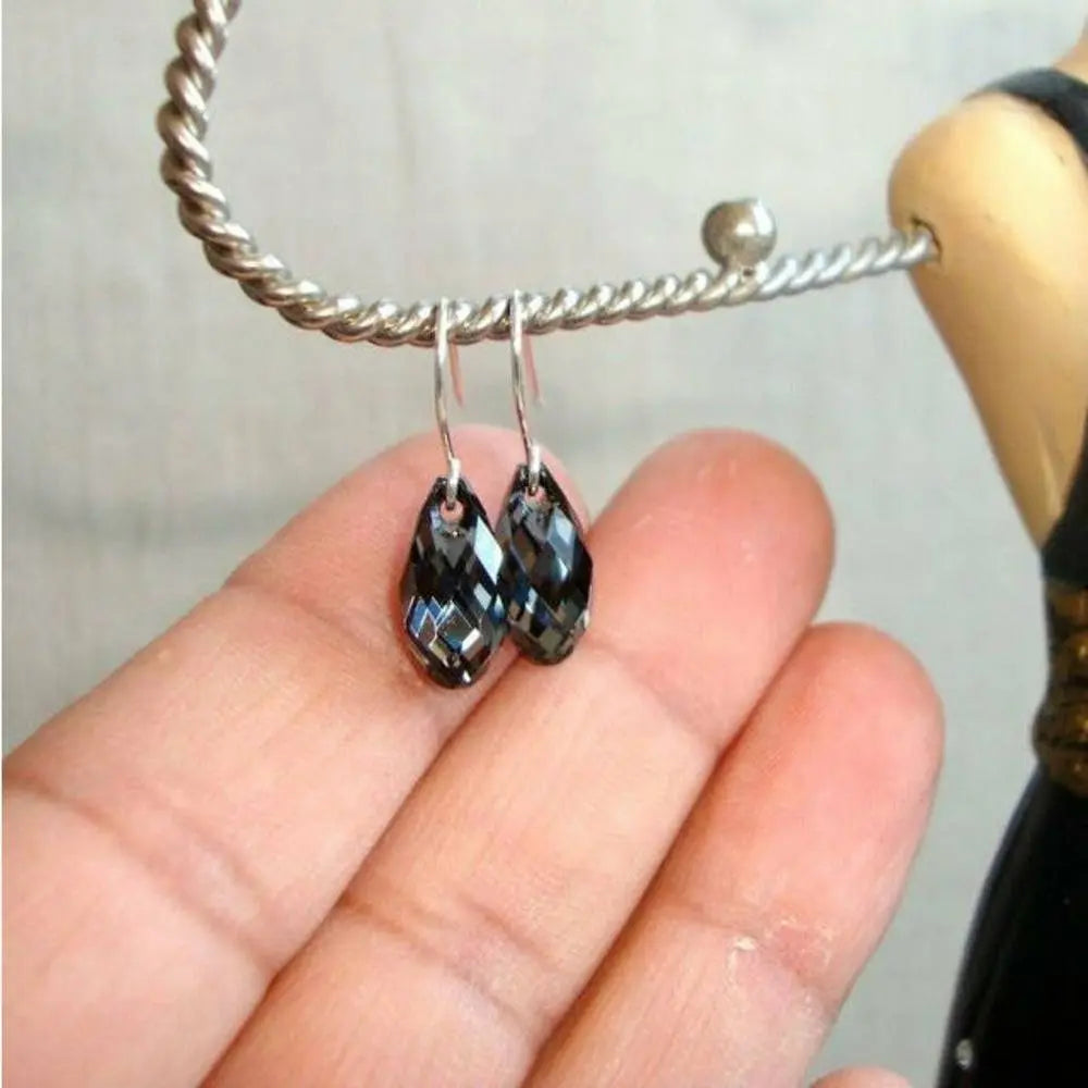 Black diamond crystal earrings LoveYourBling