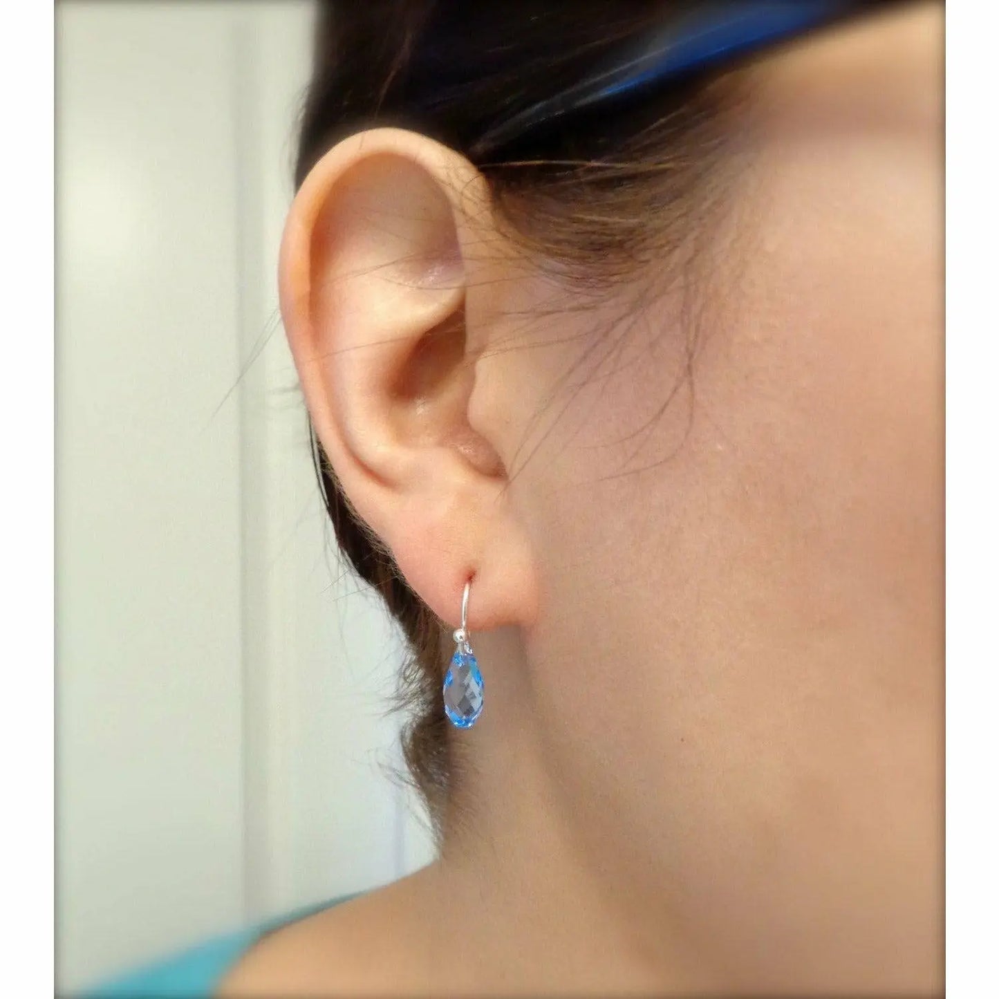 Light Sapphire Blue Crystal Earrings LoveYourBling