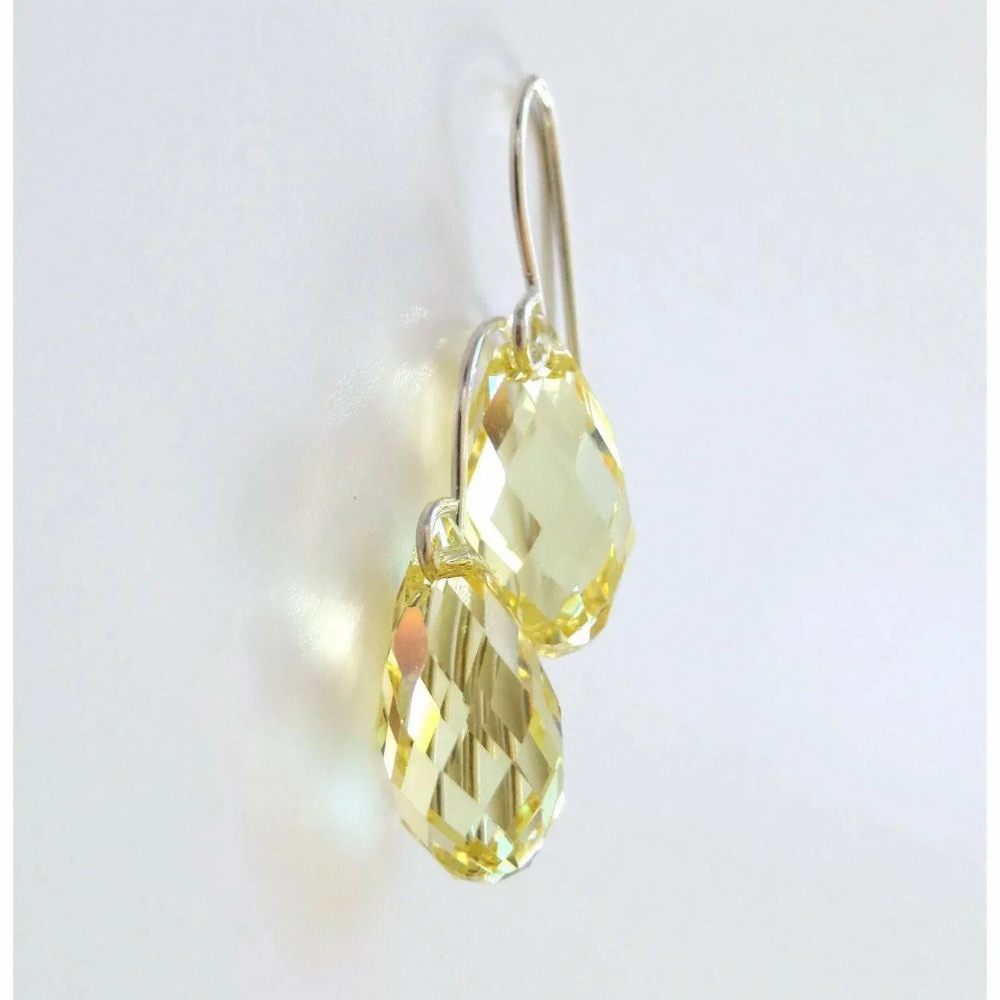 Yellow crystal teardrop earrings LoveYourBling