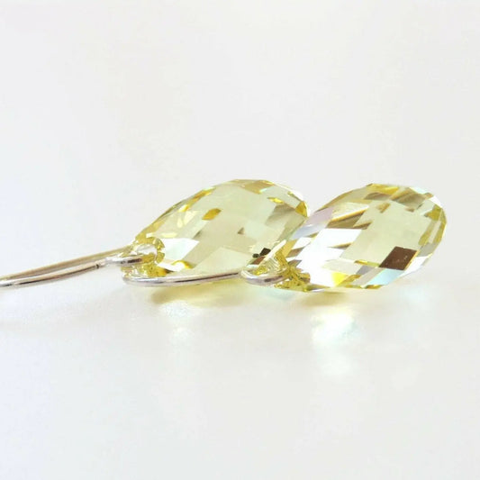 Yellow crystal teardrop earrings LoveYourBling