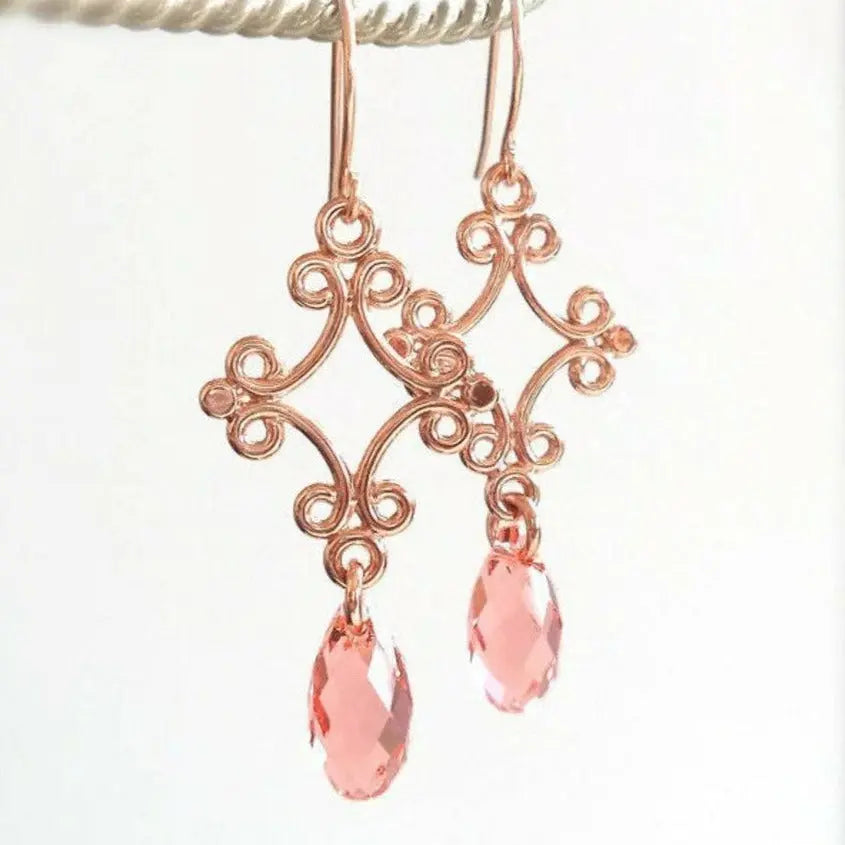 Ornate rose gold earrings LoveYourBling