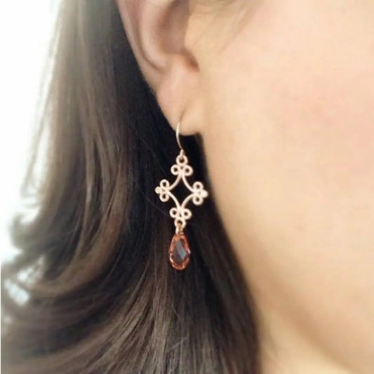 Ornate rose gold earrings LoveYourBling